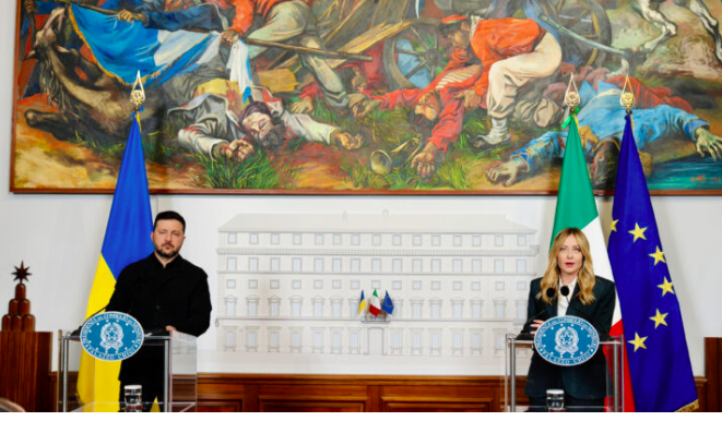 Italia-Ucraina/La premier tira dritto sulla difesa delle libertà e dei confini nazionali